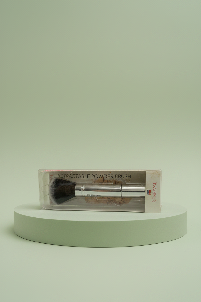 Retractable powder brush