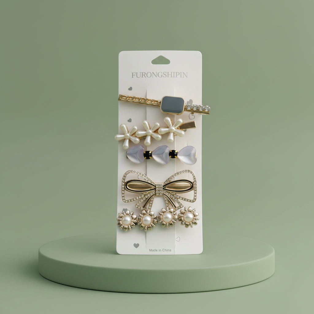 Hair clip set of 5
